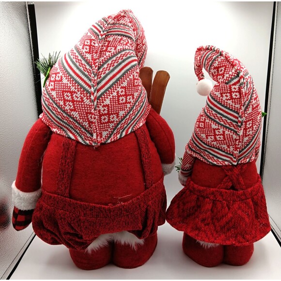 Christmas Holiday Plush Figurines Gnome Decor Set of 4 Knit Festive Seasonal - Picture 5 of 15